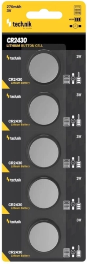 Technik Platinum lithium knapcellebatteri CR2430 3V, pakke med 5 stk.