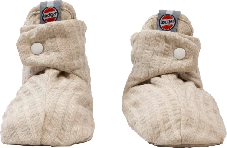 LODGER bomuldssutter Slipper Seersucker birch 3–6 måneder