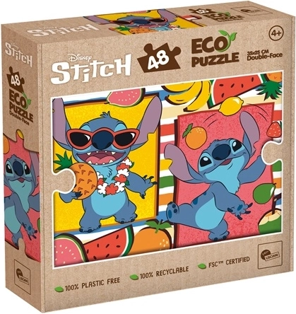 Lisciani dobbeltsidet øko-puslespil Stitch 48 brikker