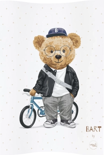 Blød puslepude med 2 kanter 48 × 70 Fluffy Puffy bamse