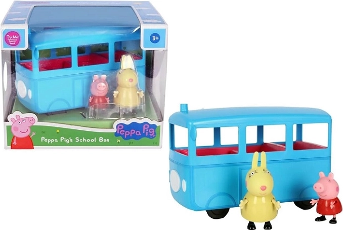 Peppa Pig skolebus med lyd og 2 figurer