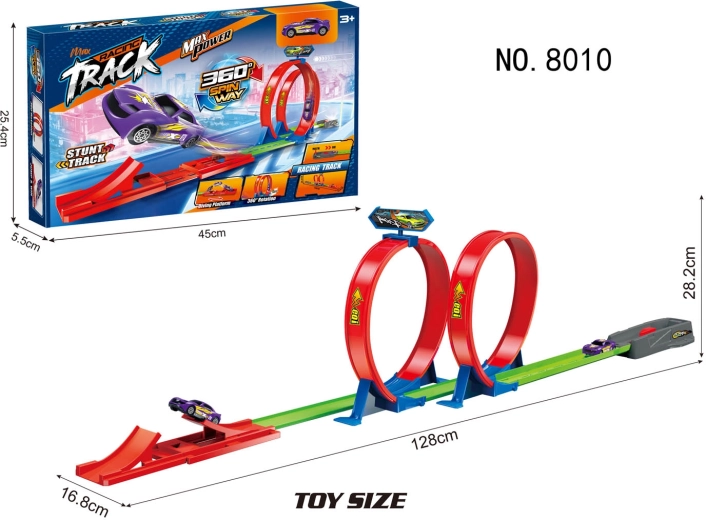 Racerbane skarp sløjfe 128 cm med bil