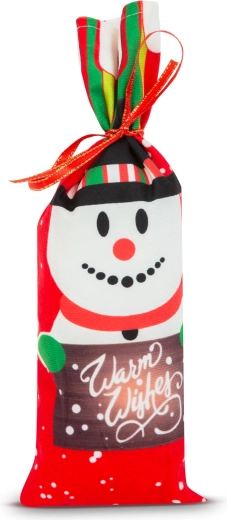 Juleflaskeholder med snemand og bånd
