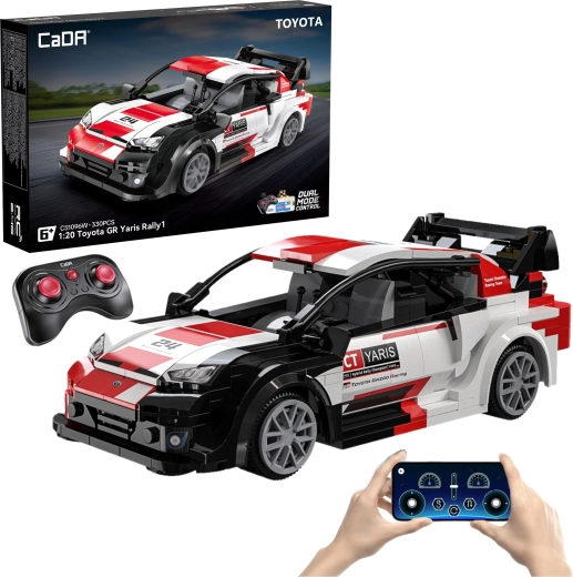 CaDA Toyota GR Yaris Rally1 RC byggesæt – fjernstyret racerbil, 330 dele