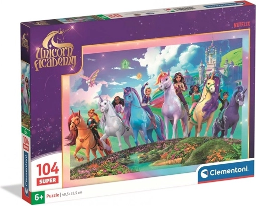 Clementoni puslespil Unicorn Academy Super 104 brikker