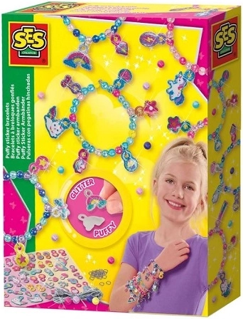 SES Puszysté fluffy armbånd med klistermærker