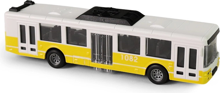 Bybus 16 cm med åbningsbare døre – Gul