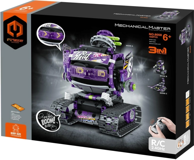 iM.MASTER byggesæt RC-robot 3-i-1 2,4 GHz (459 dele) på batterier med genopladelig pakke