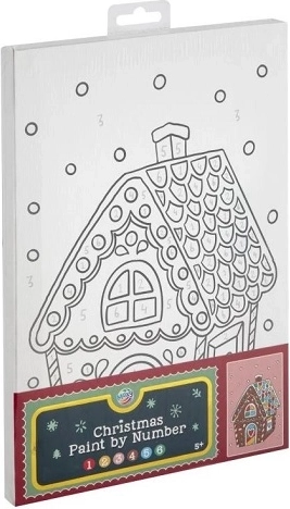 CCG XMAS mal efter tal på lærred – peberkagehus 30 × 19 cm