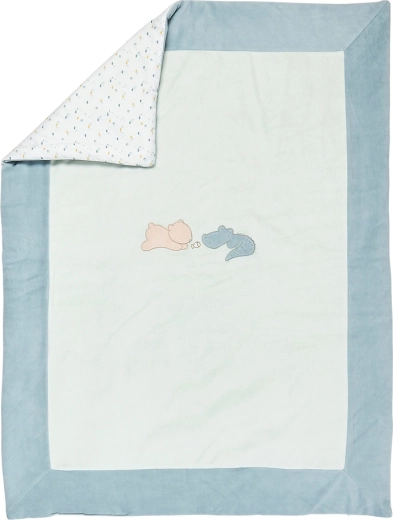 Nattou vendbar bomuldsplaid 135 × 100 cm Romeo, Jules & Sally