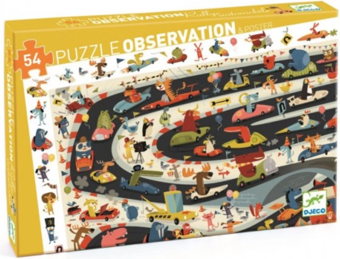 DJECO observationspuslespil Rallye, 54 brikker