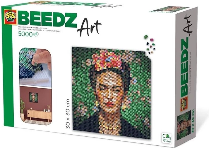 SES BEEDZ Art strygeperler Frida Kahlo (30 × 30 cm)
