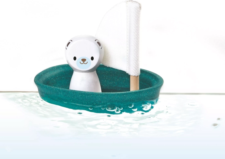 PlanToys sejlbåd med isbjørn