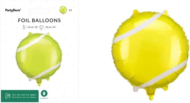Folieballon tennisbold 35 × 35 cm (mix)