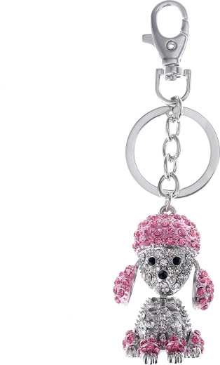 Nøglering sølvhund PINK