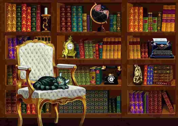 Puslespil Vintage bibliotek 1000 brikker