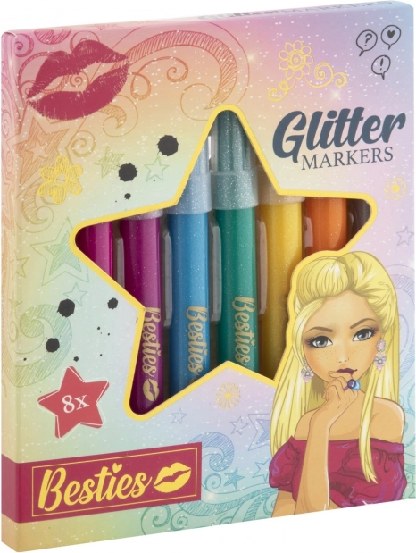 Tuschpenne med glimmer Besties 8 stk
