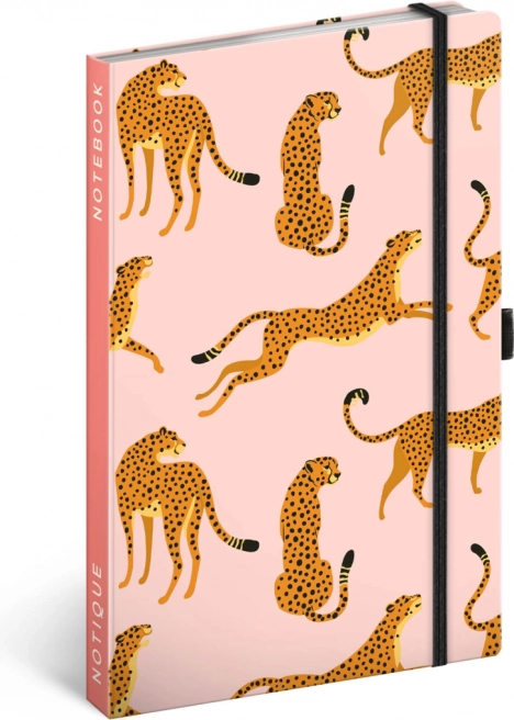 Linet notesbog med leopardmotiv NOTIQUE 13 × 21 cm
