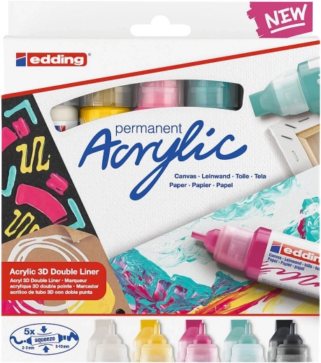 Akryl 3D-sæt Edding 5400 Modern Basic, 5 stk.