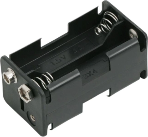 Batteriholder til 4 AA-batterier med 9 V-stik