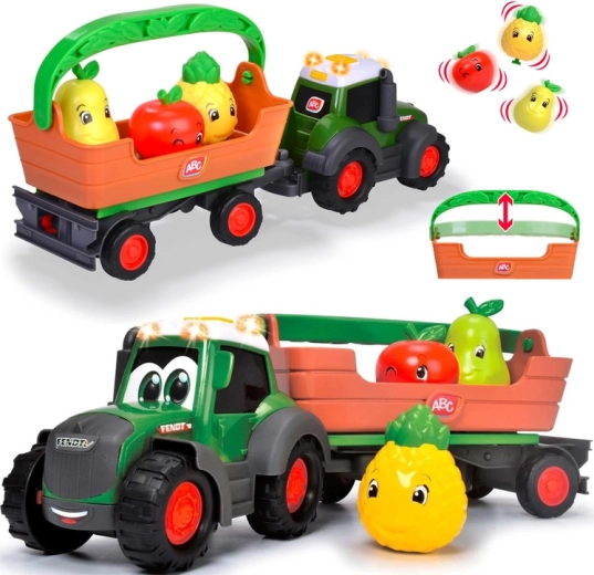 Interaktiv Fendt-traktor med aftagelig anhænger og frugt