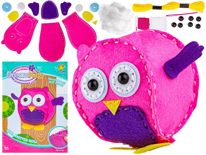 Kreativt sæt til at sy en plysbamse-ugle (DIY) - 1 stk.