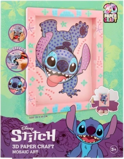 Origami DISNEY billede Stitch 3D mosaik af papir 26 × 35 cm
