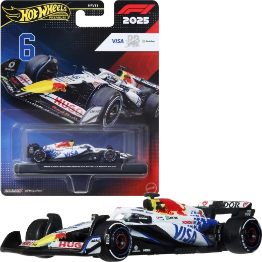 Hot Wheels Premium Formel 1-bolid 2025 Visa Cash App Racing Bulls Isack Hadjar #6 - 1 stk.