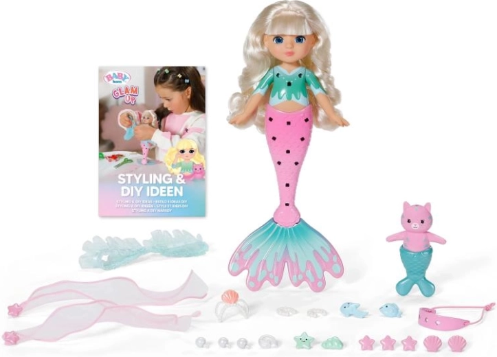 BABY born Glam Up havfruen Sparkle med skiftende hårfarve