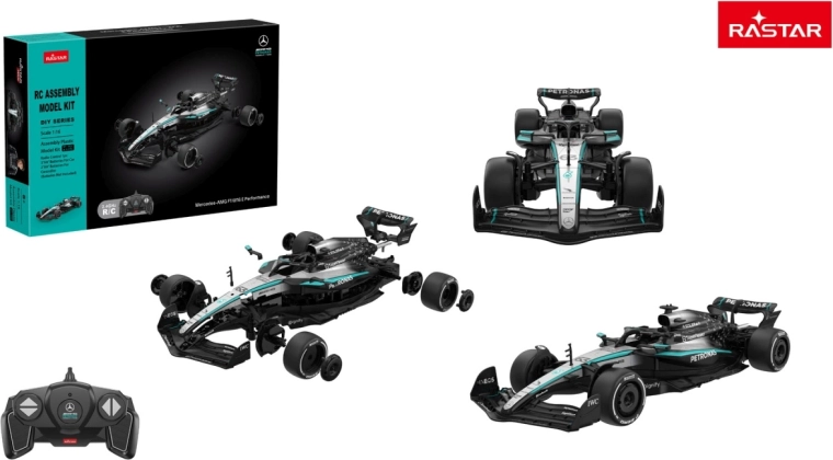 Rastar RC-bil Mercedes-AMG F1 W16 E Performance byggesæt 1:16 sort - 1 stk.