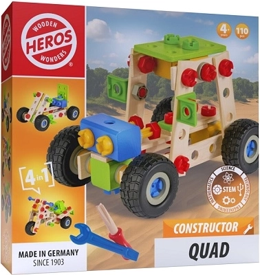 Heros træbyggeklodser 4-i-1 konstruktør quad (110 dele)