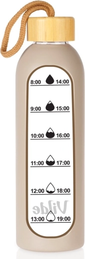 Glasvandflaske Vilde med beige silikonemanchet 600 ml