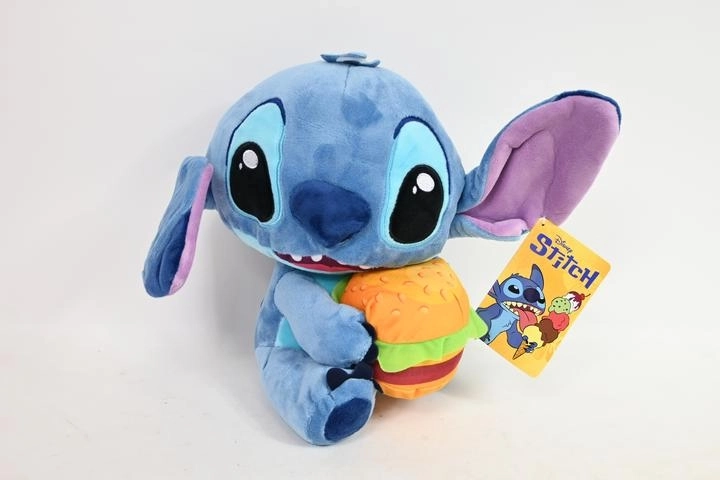 Disney Stitch med burger plysbamse 25 cm