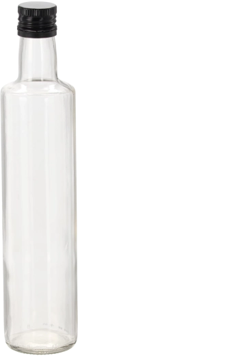 Glasflaske Dorica 500 ml med hvidt skruelåg 31,5 mm (8 stk.)