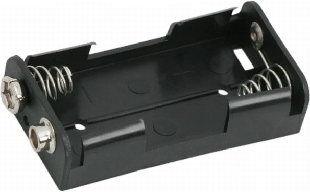 Batteriholder til 2 AA-batterier med 9 V-stik