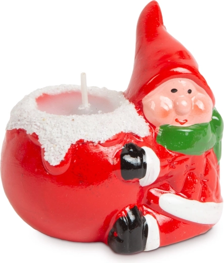 Julelys med keramisk nisse