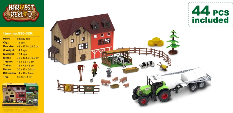 Mælkefarm med traktor med lys- og lydeffekter