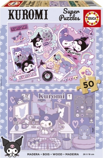 Educa træpuslespil Kuromi 2×50 brikker