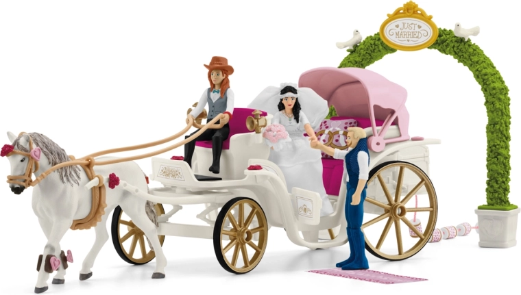 Schleich Horse Club bryllupskaret med lipizzaner og tilbehør