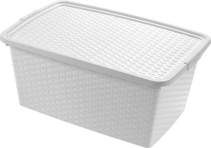 Plastisk opbevaringsboks med låg HEIDRUN 10 l