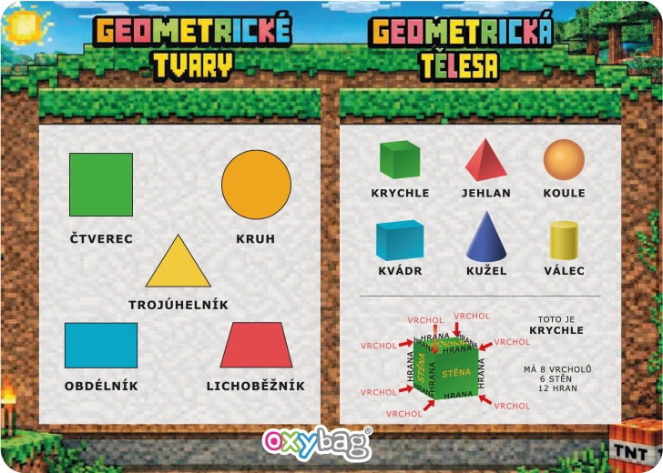 Læringskort A4 geometriske former Playworld