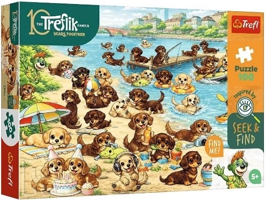 Trefl puslespil Seek & Find Gravhunde og Trefliks 100 brikker