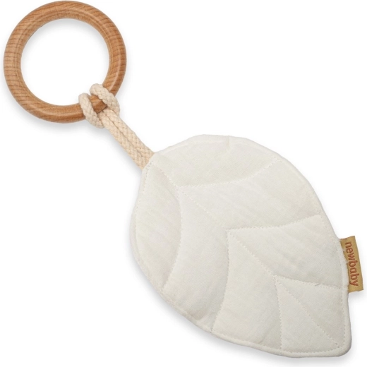 Babybidering New Baby Leaf hvid
