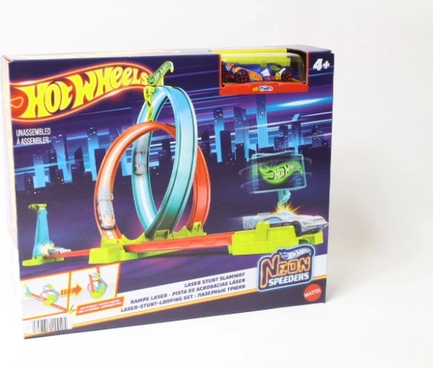 Hot Wheels Neon Speeders neonfarvet superloop med affyrer