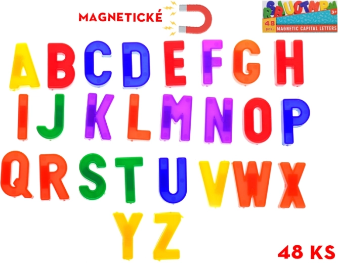 Magnetiske bogstaver til børn, sæt med 48 stk.