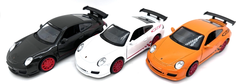 Metalmodel af Porsche 911 GT3 RS med lys og lyde
