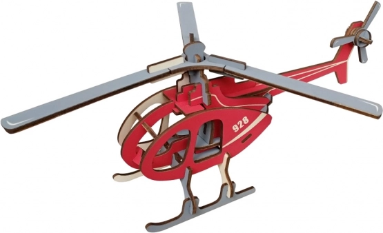 Woodcraft træk 3D puslespil helikopter