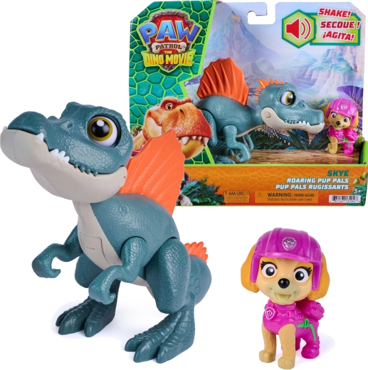 Spin Master Paw Patrol Dino-filmen: Skye og interaktiv spinosaurus – Roaring Pup Pals 12,5 cm