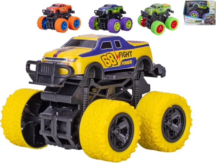 Metal monstertruck med svinghjul 10 cm