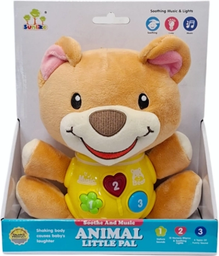 Plys-bamse med lyde og lyseffekter